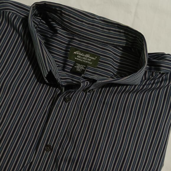 Ediie Bauer Relaxed Fit Wrinkle-Resistant Men's XXL Tall Long-Sleeved Button-Up - Picture 1 of 14